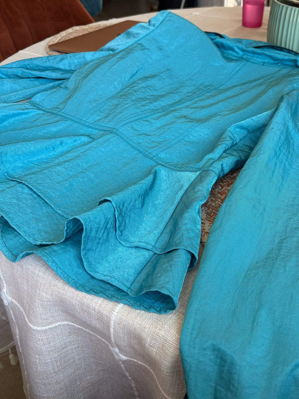 Turquoise Ruffle Peplum Blazer - Picture 15 of 15